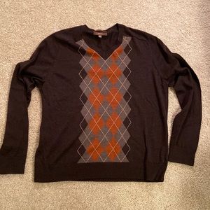 Mens Merona 100% wool sweater with argile design XL